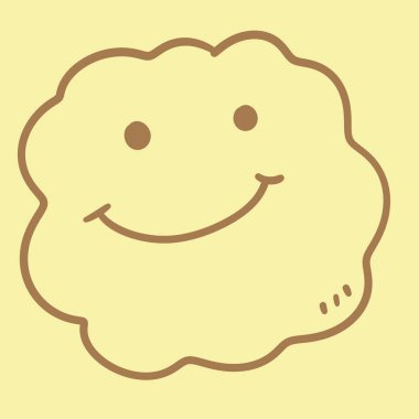 Bulutlu sevimli mutlu yüz karala