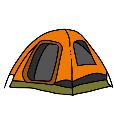 kamp çadırı simgesi çizgi filmi