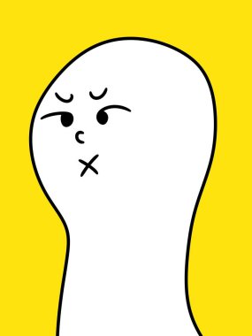 Kızgın beyaz çizgi film hayaleti.