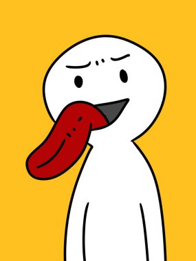 Sarı arkaplanda erkek karikatürü