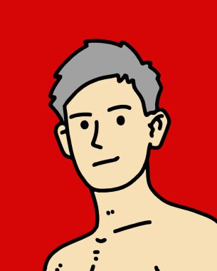 bir adam bir çizgi film karakteri