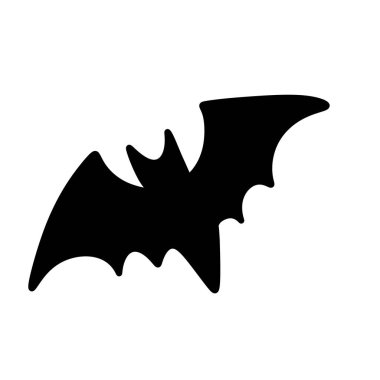 Beyaz arka planda yarasa silueti. resimleme