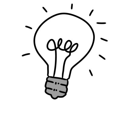 El çizimi karikatür fikir simgesi