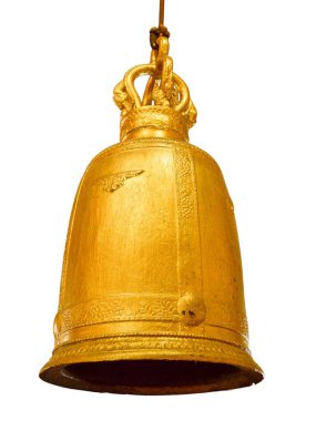 Altın çan beyaz üzerine izole