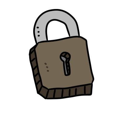 karikatür karalama metal kilit