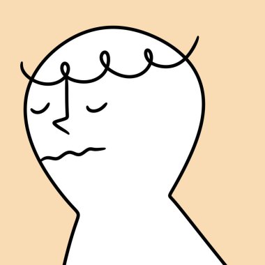 Sevimli çizgi film karakteri. Bir insanın el çizimi.