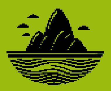 dağ nehri simgesi, piksel sanatı