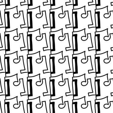 Elle çizilmiş karalama elementleriyle kusursuz desen, illüstrasyon