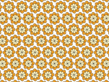 Beyaz arka planda turuncu çiçek deseni. resimleme.