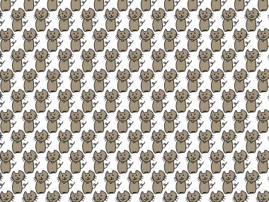  şirin çizgi film hayvan deseni.