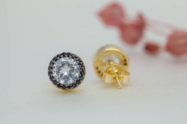 Mücevher fotoğrafçılığı ve kadın mücevher konsepti. Kolye, küpe, yüzük ve bilezik resimleri..