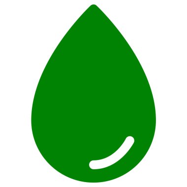 Beyaz çizgili basit bir yeşil su damlası ekolojik temalı tasarımlar için saflık ve temizlik öneriyor..