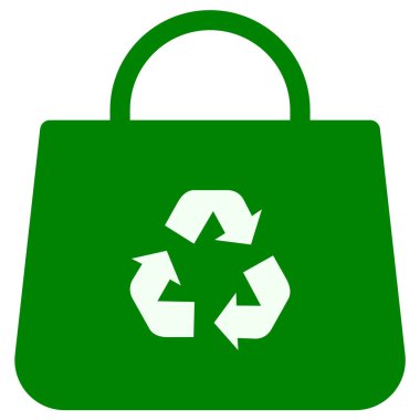 Geri dönüşüm sembollü yeşil alışveriş torbası, sürdürülebilirlik kampanyaları için harika eko-bilinçli tüketici seçimleri için yeniden kullanım ve çevre sorumluluğunu teşvik ediyor.