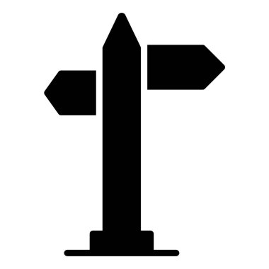 Bu siyah işaret direği, yönsel veya seçim kavramları için mükemmel karar veren zıt yönleri gösteren oklar içerir..