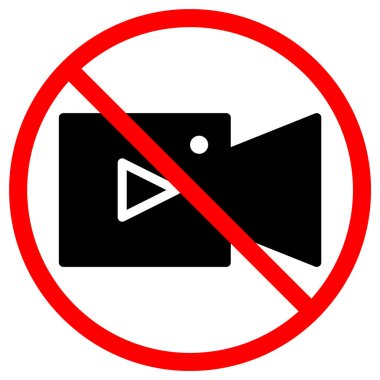 Kırmızı çizgili kamera, bu alanda çekim yapmanın yasak olduğunu gösteriyor. Bu, halka açık duyurular için açık bir uyarı sinyali..