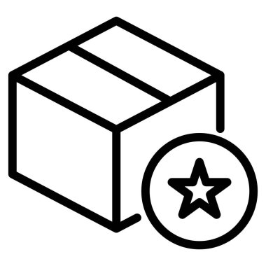 Bir kutu, çevrimiçi ticaret için özel ya da özelleştirilmiş ürünleri belirtmek amacıyla daire içindeki bir yıldızla birleştirilmiştir..