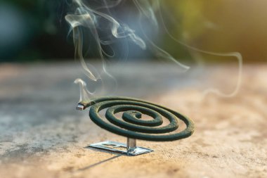 Smouldering repellent spiral from mosquitoes, protection against insects. clipart