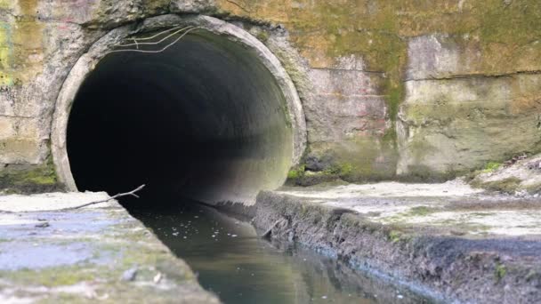 Kanalizasyon Borusu Tahsildardan Kanalizasyon Akışı Çevre Kirliliği — Stok video