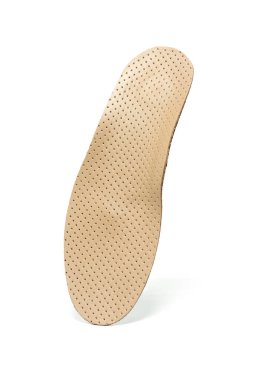 Ortopedik insole beyaz arkaplanda izole edildi. Ayak hastalıklarının tedavisi ve önlenmesi.