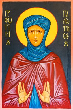 Ostriki, Ukraine, July 19, 2021: Orthodox icon of Saint Photina. clipart