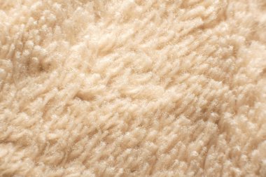 Bej Yün Örgü Kumaş Makro.