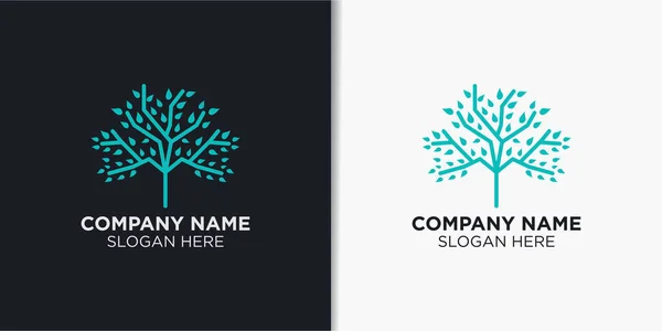 Vetor Design Logotipo Árvore Elegante Modelo Logotipo Natureza — Vetor de Stock