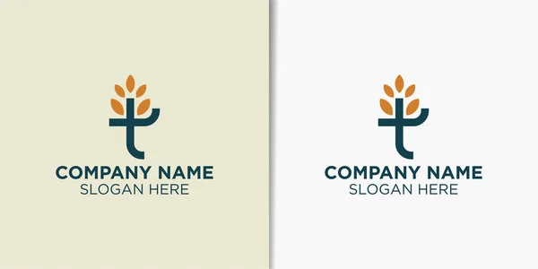 Harfi Ağaç Logo Tasarım Vektörü Doğa Logo Şablonu — Stok Vektör