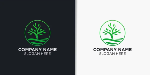 Elegancki Wektor Projektowania Logo Drzewa Szablon Logo Natury — Wektor stockowy