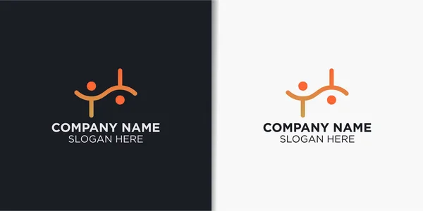 Peuple Connexion Logo Design Vecteur Modèle Conception Logo Entreprise — Image vectorielle