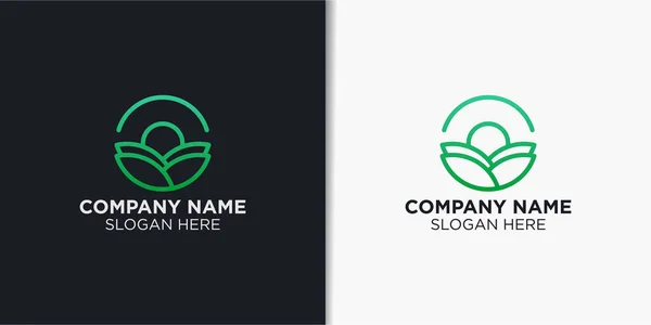 Logo Sederhana Untuk Pertanian Dan Lanskap Templat Desain Logo Alam - Stok Vektor