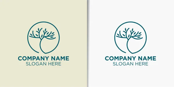 農業や景観のためのシンプルなロゴ 自然ロゴデザインテンプレート — ストックベクタ
