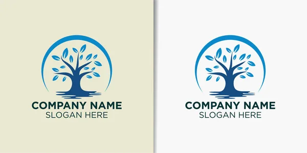 Vektor Desain Logo Pohon Elegan Templat Logo Alam - Stok Vektor
