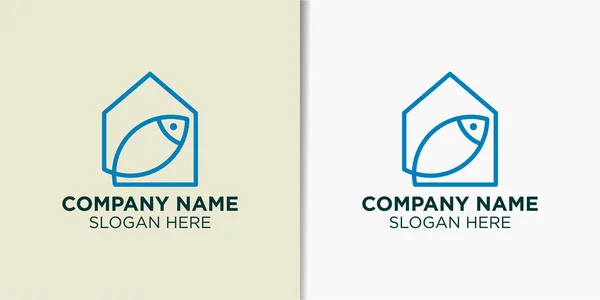 Πρότυπο Σχεδιασμού Λογότυπου Αλιείας Πρότυπο Οικιακού Λογότυπου Και Λογότυπου Ιχθύων — Διανυσματικό Αρχείο