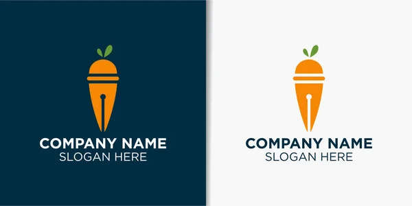 Havuç Logosu Tasarımı Konsepti Gıda Logosu Tasarımı Şablonu — Stok Vektör