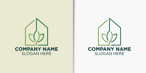 Natur Haus Logo Design Konzept Gebäude Logo Inspiration — Stockvektor