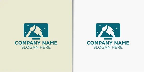 Arte Pintura Logotipo Design Vetor Pintura Logotipo Inspiração — Vetor de Stock
