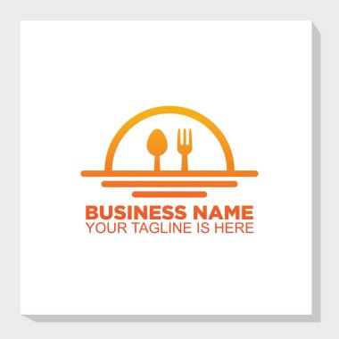 Basit Gıda Restoranı logosu konsept vektörü, yiyecek ve içecek ikonu tasarımı, restoran logosu ilhamı tasarladı