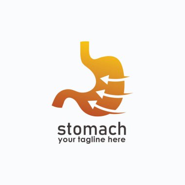 Mide logosu tasarımı konsepti, Renkli logo tasarımı Şablon Vektörü