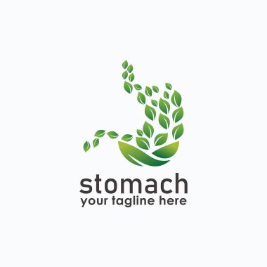 mide ve yaprak logosu, sağlık ve doğa logoları
