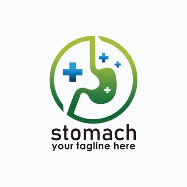 Mide bakım logoları, sağlık kliniği logosu tasarım vektörü