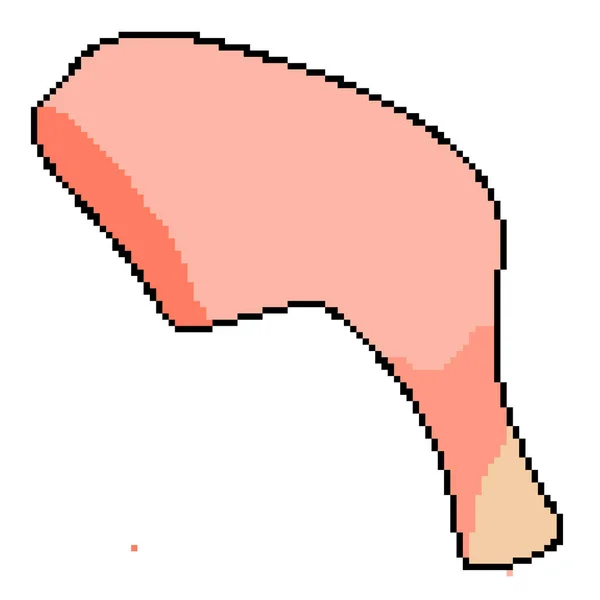 Pixel图标用于正确饮食营养的腿 鸡的腿 也可用于刺绣 矢量说明 — 图库矢量图片