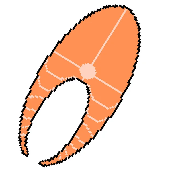 Піксельна Значка Правильного Дієтичного Харчування Червоної Риби Також Доступні Вишивання — стоковий вектор