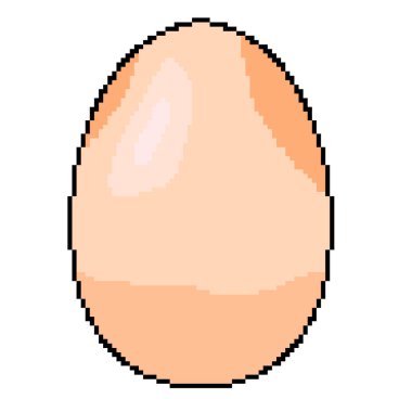 Düzgün ve besleyici tavuk yumurtası için piksel simgesi. Nakış için de kullanılabilir. Vektör illüstrasyonu