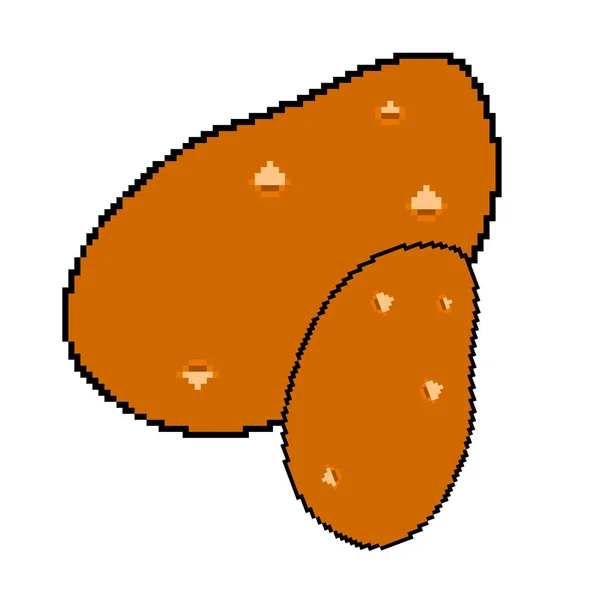 Pixel图标为适当的饮食营养蔬菜土豆 也可用于刺绣 矢量说明 — 图库矢量图片