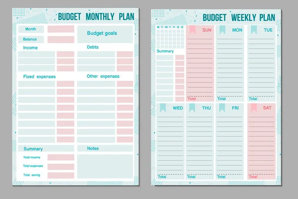 Notes D'illustration Vectorielle De Planificateur De Budget Mensuel