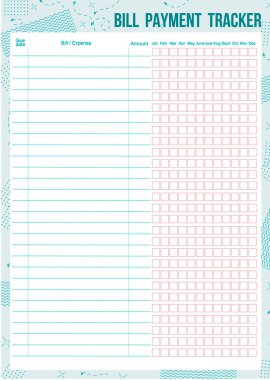 Faturaları ödemenin hatırlatıcısı. Not retro planlayıcı. Açık ve basit yazdırılabilir yapılacaklar listesi. Gerçekçi vektör illüstrasyonu.