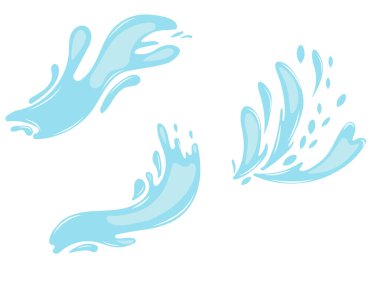 Drops of water or oil. Vector set of icons of flowing drops, waves, splashes, splashes of nature isolated on white background. Dripping liquid. Water spill. Drops of rain and drops of sweat.