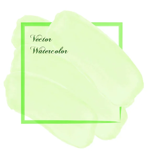 Vektorillustration Des Hellgrünen Logos Für Visitenkarten Aquarell Handgezeichnete Elemente — Stockvektor