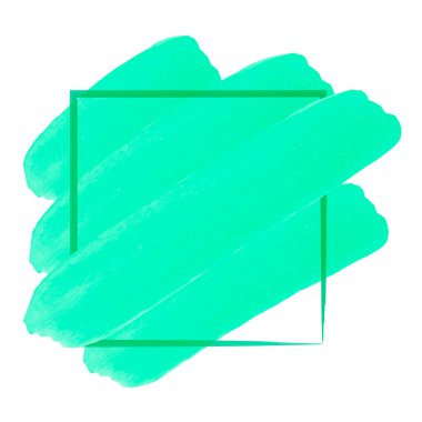 Kartvizitler için yeşil logo çerçevesinin vektör çizimi. suluboya el çizimi elementler