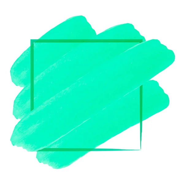 Kartvizitler Için Yeşil Logo Çerçevesinin Vektör Çizimi Suluboya Çizimi Elementler — Stok Vektör
